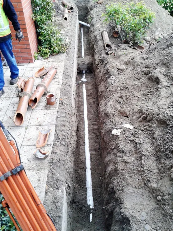 Drainage project before work